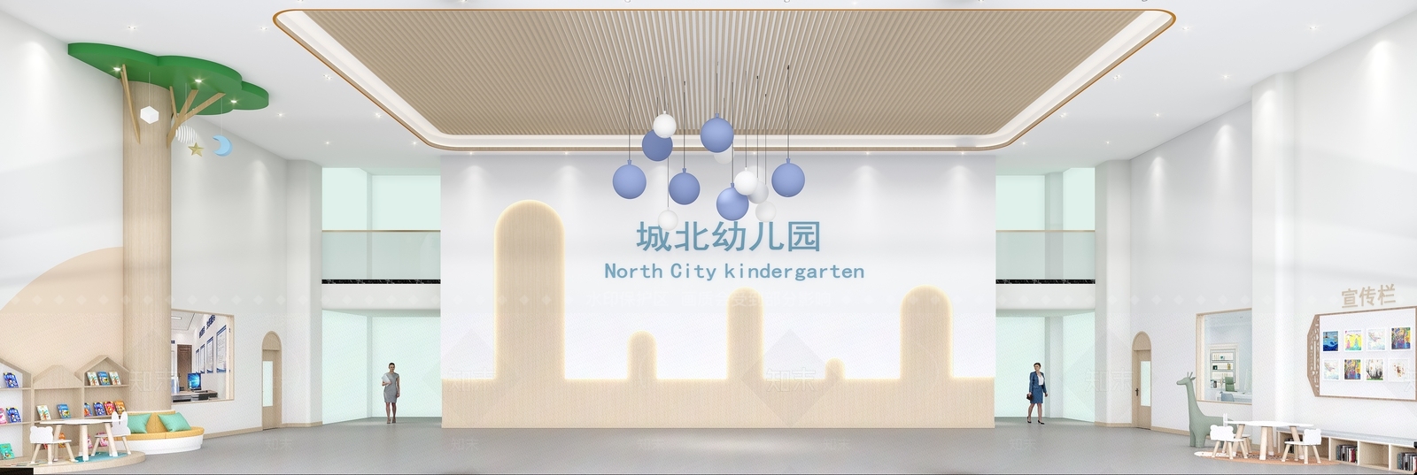 现代幼儿园大厅3D模型下载【ID:1115303818】