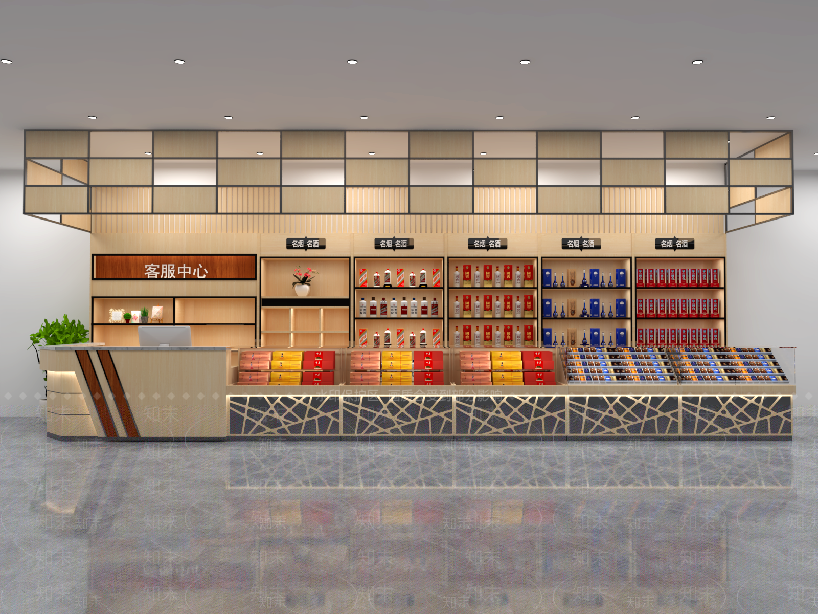 现代烟酒店SU模型下载【ID:1116017647】