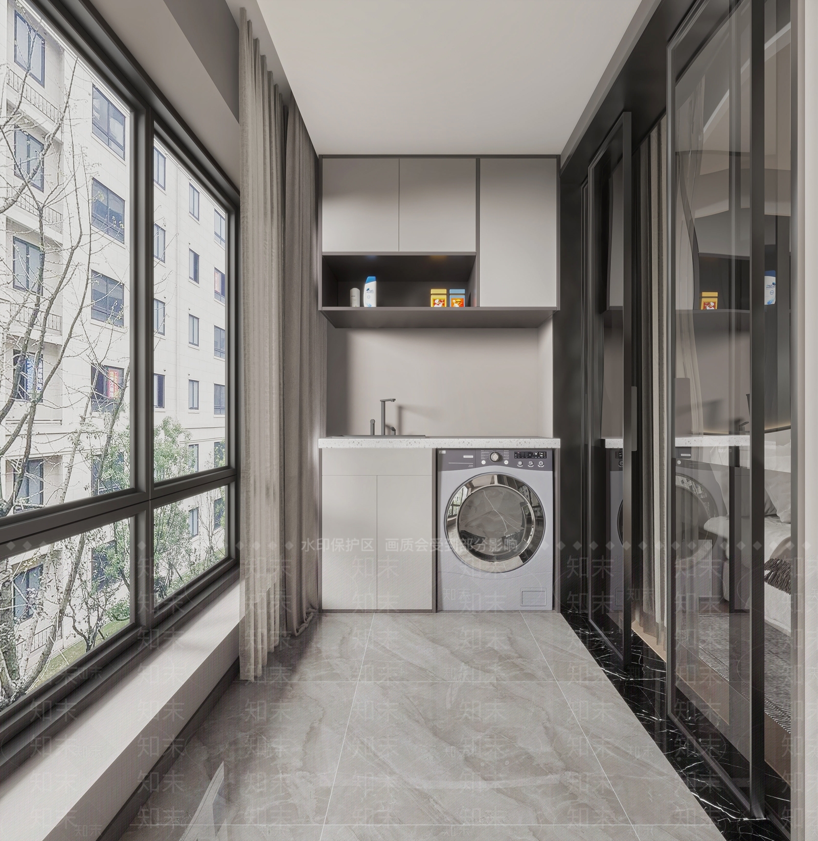 现代家居阳台3D模型下载【ID:1115326381】