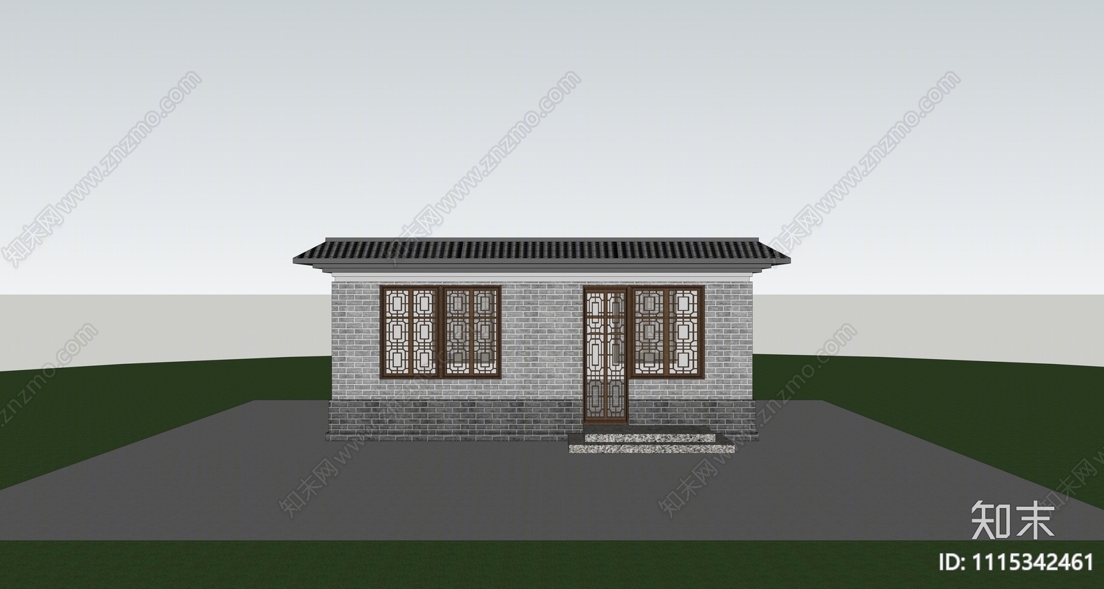 中式乡村民房SU模型下载【ID:1115342461】