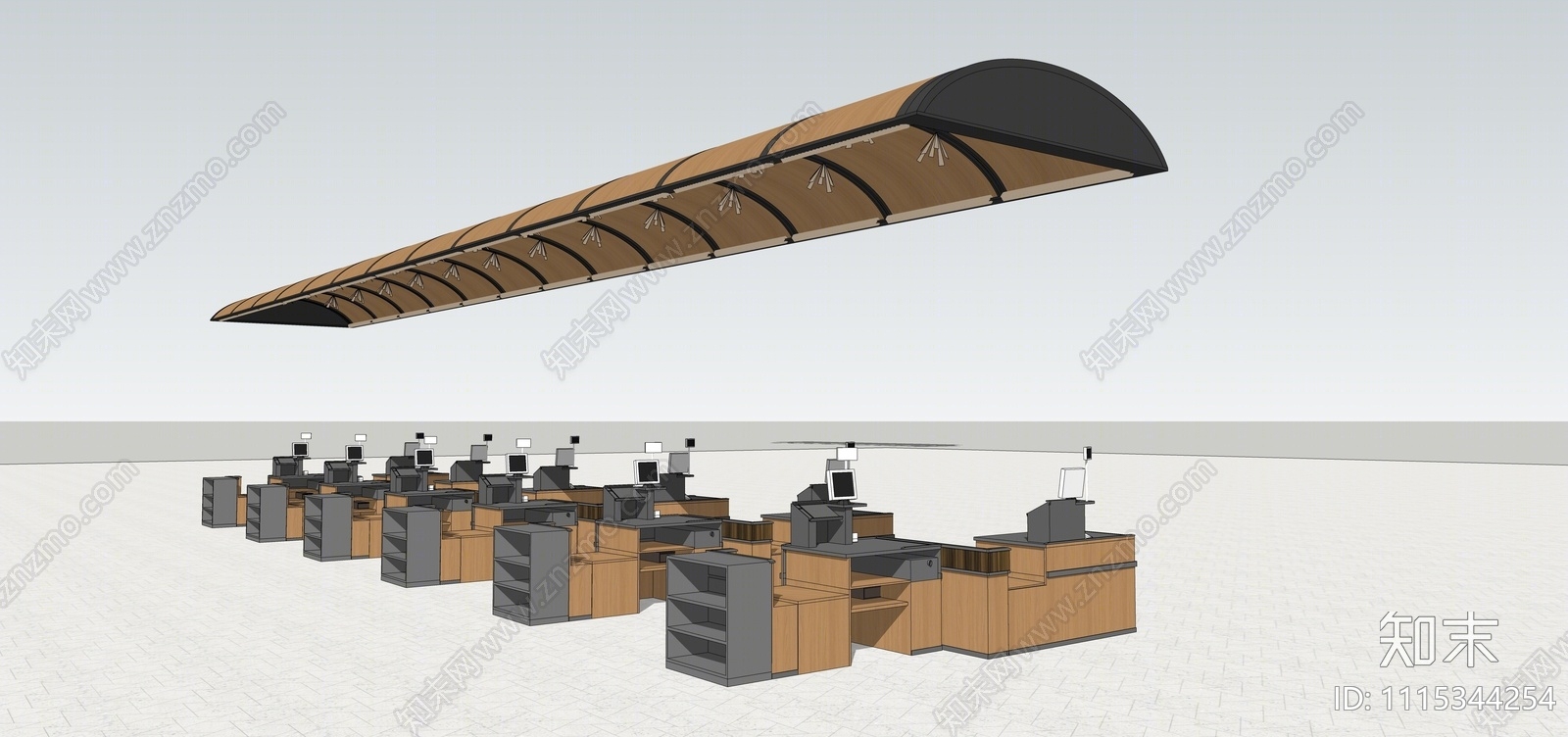 现代收银区SU模型下载【ID:1115344254】