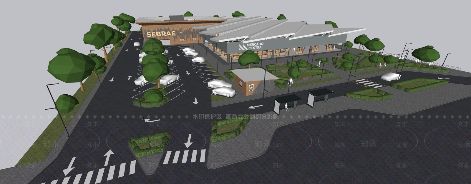 商场建筑SU模型精品下载_SketchUp模型_知末网
