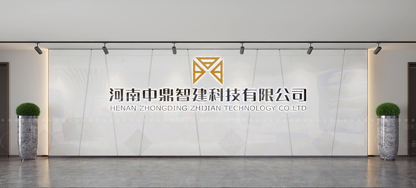 现代公司前台背景墙3D模型下载【ID:1115350169】