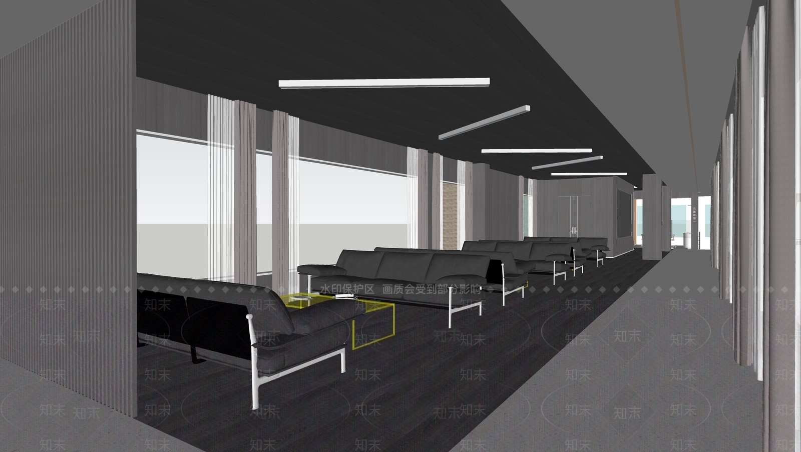 现代休息区SU模型下载【ID:1115350395】