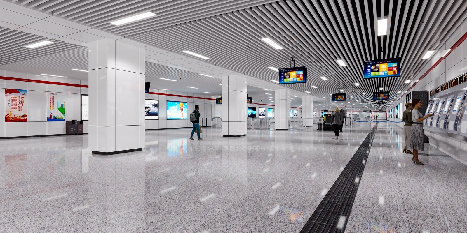 现代地铁站3D模型下载【ID:1115352856】