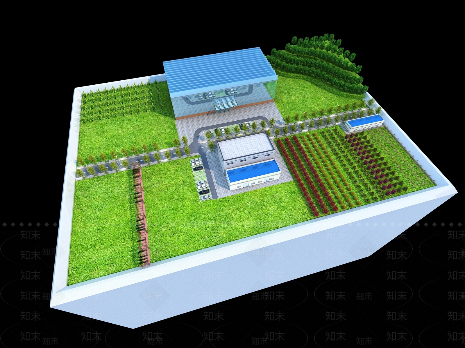 现代植物沙盘3D模型下载【ID:1115355759】