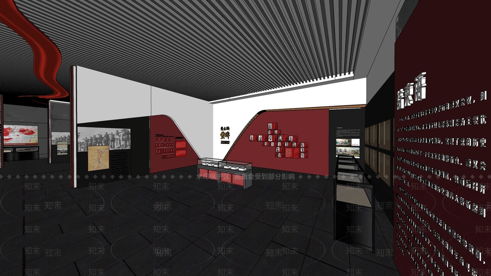 现代党建展厅SU模型下载【ID:1115361606】