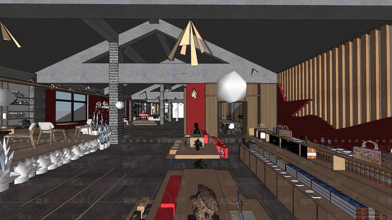 现代党建展厅SU模型下载【ID:1115361606】