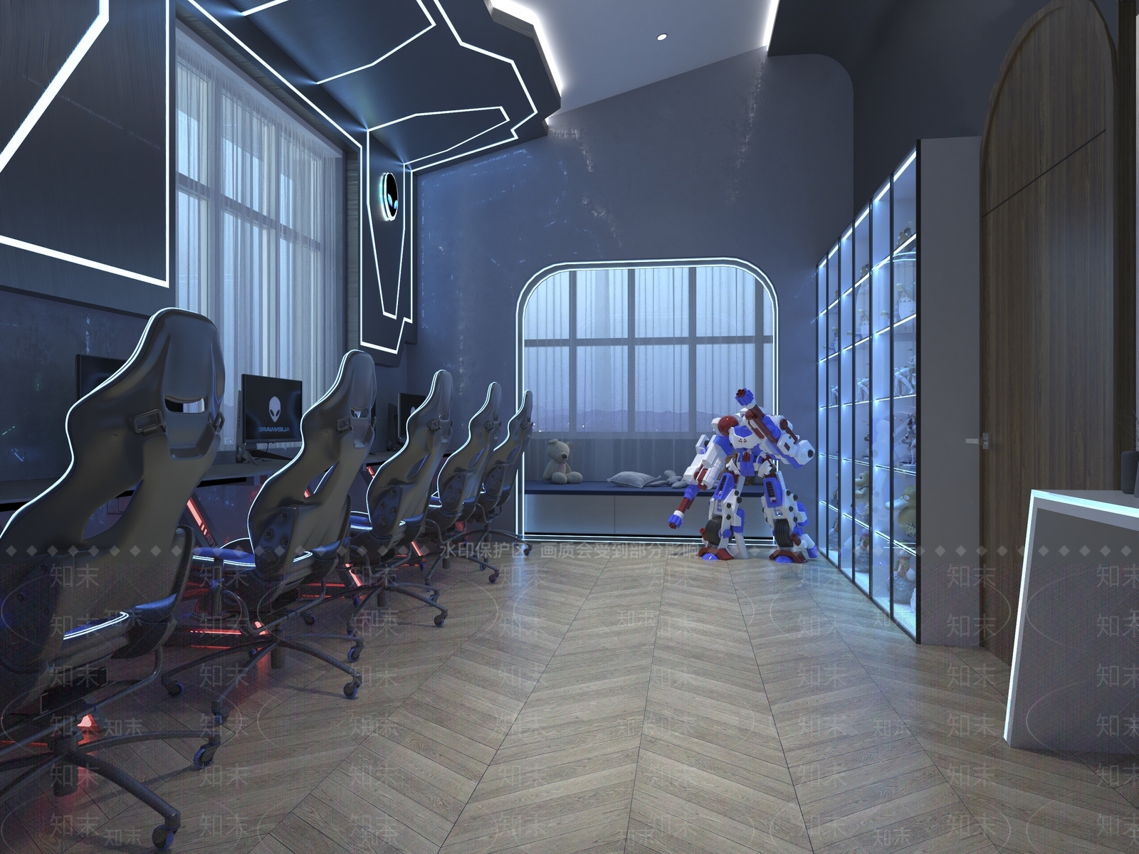 现代电竞房3D模型下载【ID:1115363746】