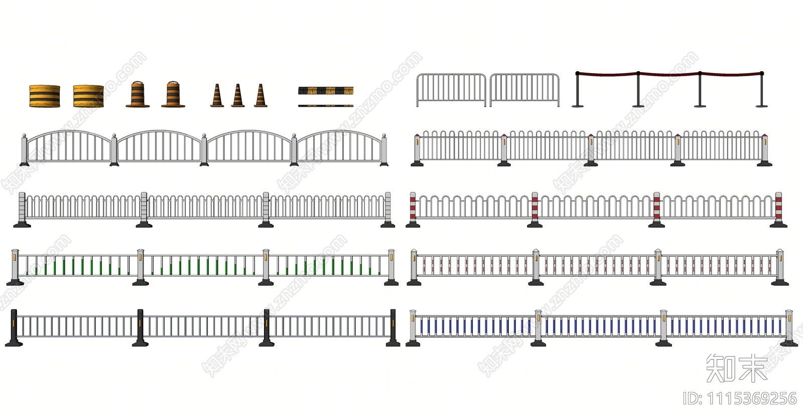 现代道路护栏SU模型下载【ID:1115369256】