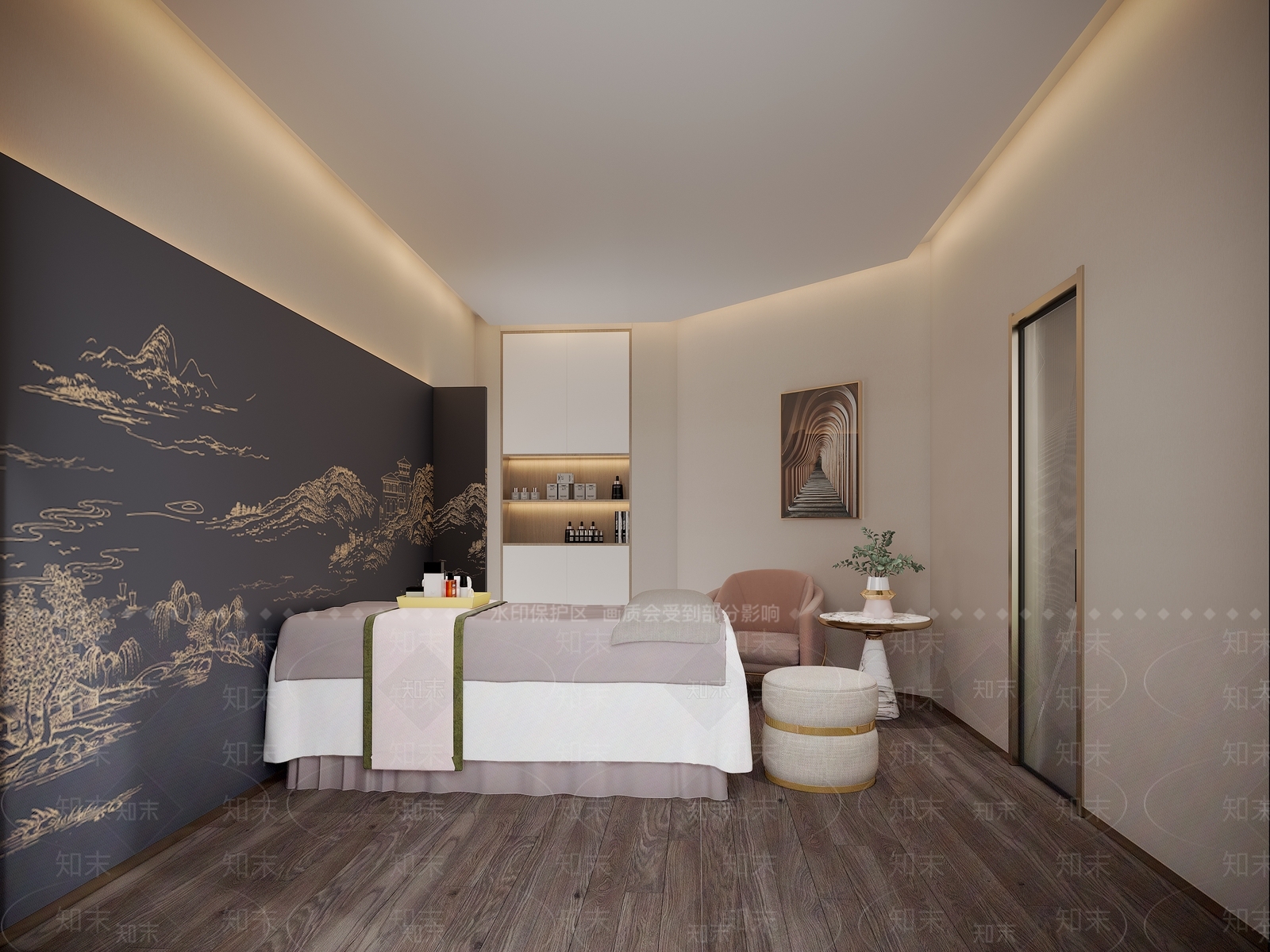 现代美容SPA店包间3D模型下载【ID:1115371816】