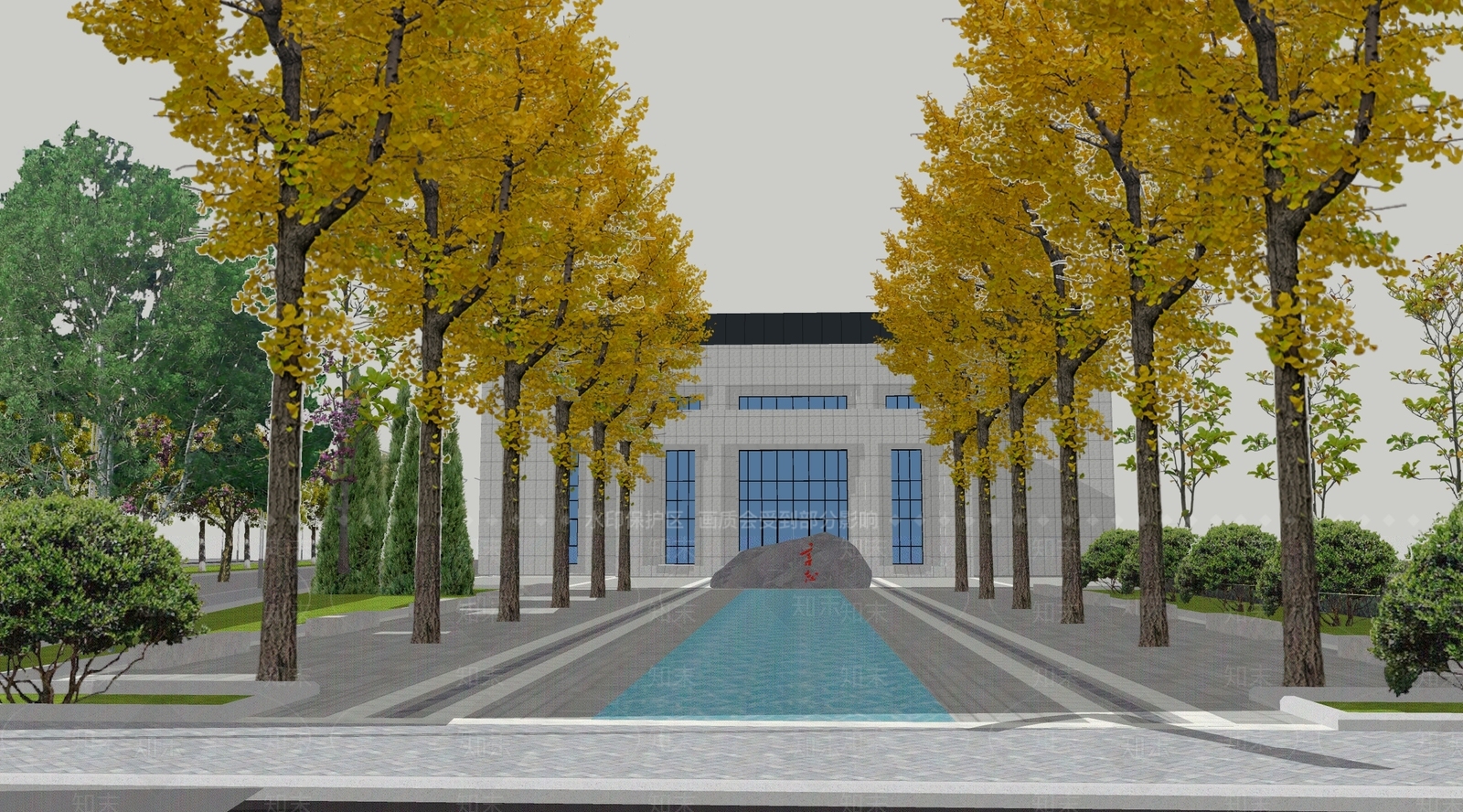 现代报告厅建筑景观SU模型下载【ID:1115372954】