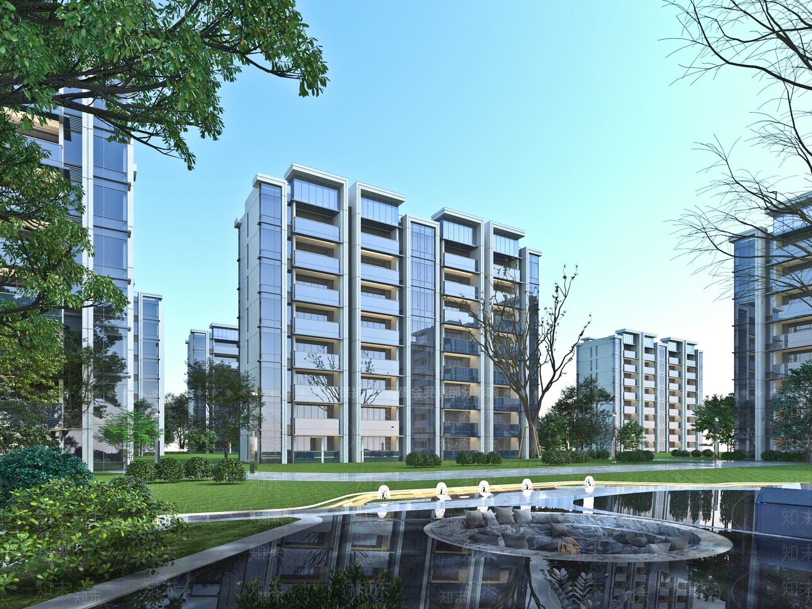 现代高层住宅3D模型下载【ID:1115425514】