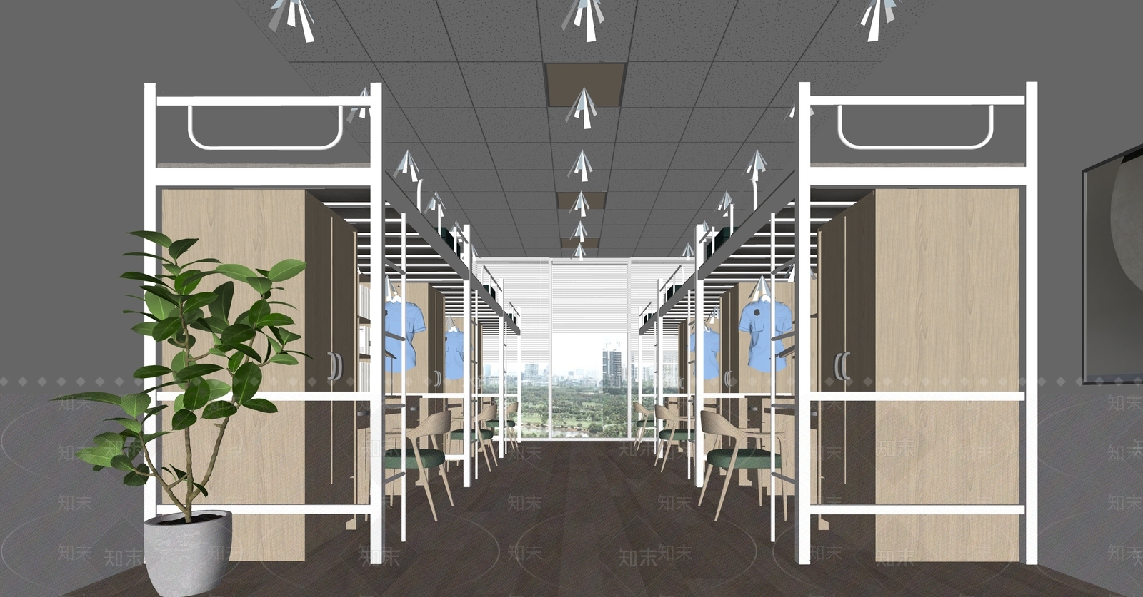 现代学校宿舍SU模型下载【ID:1115409572】