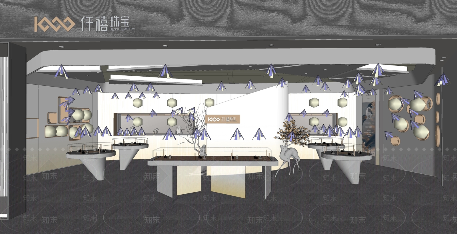 现代珠宝店SU模型下载【ID:1115409645】