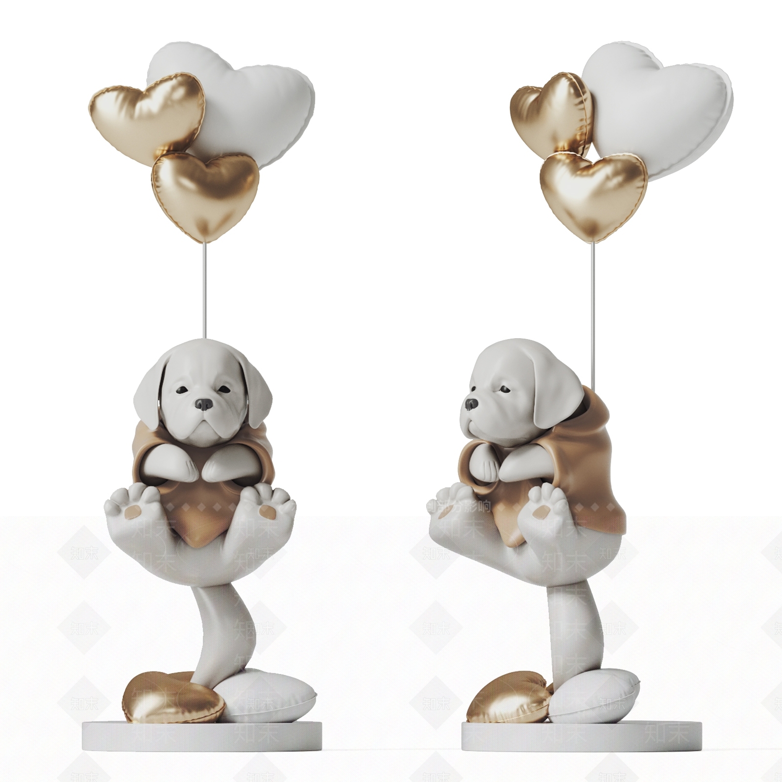 现代气球小狗雕塑装置3D模型下载【ID:1115413107】