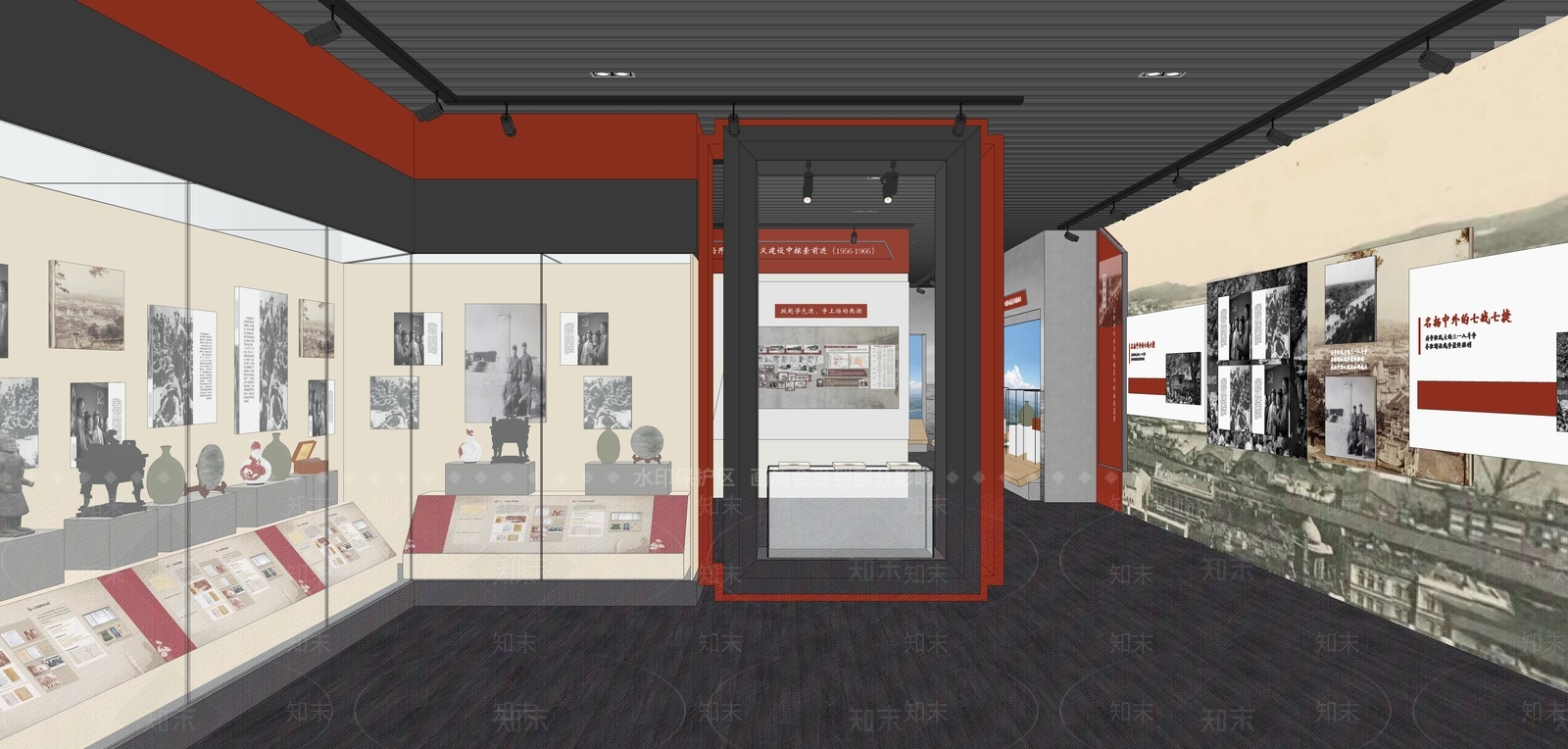 现代党建展厅SU模型下载【ID:1115413610】