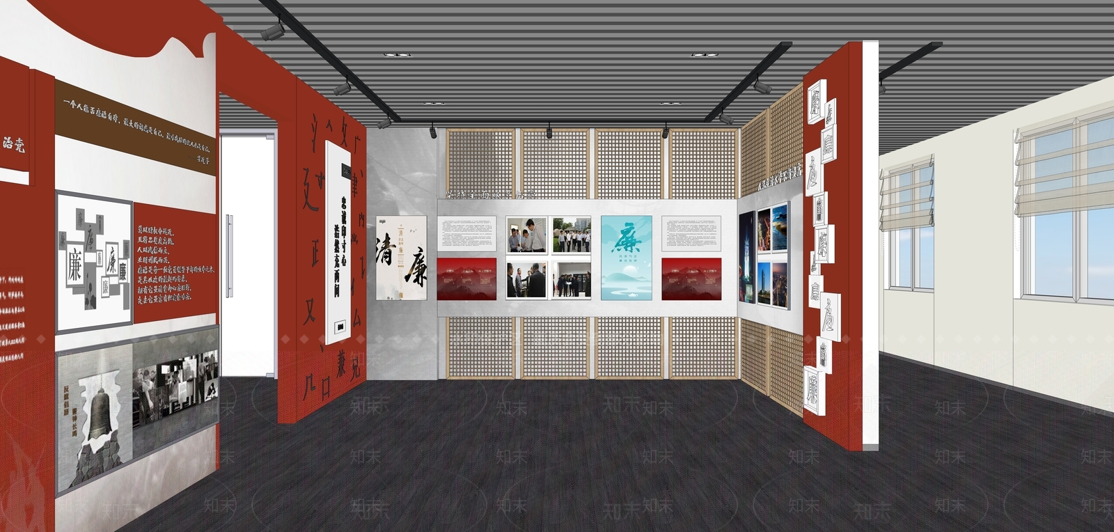 现代党建展厅SU模型下载【ID:1115413695】