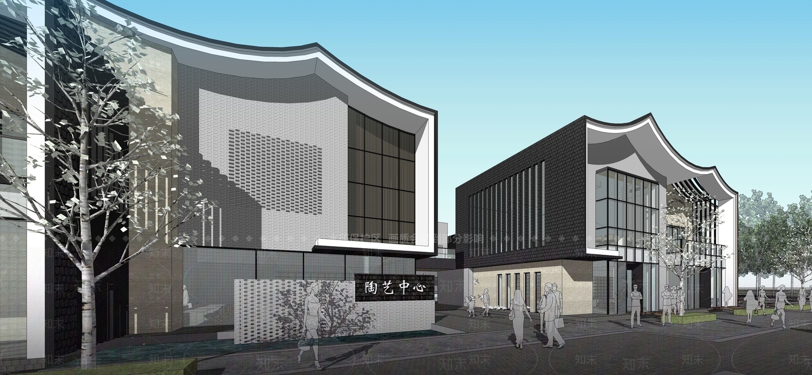新中式陶瓷艺术交流区SU模型下载【ID:1115414262】