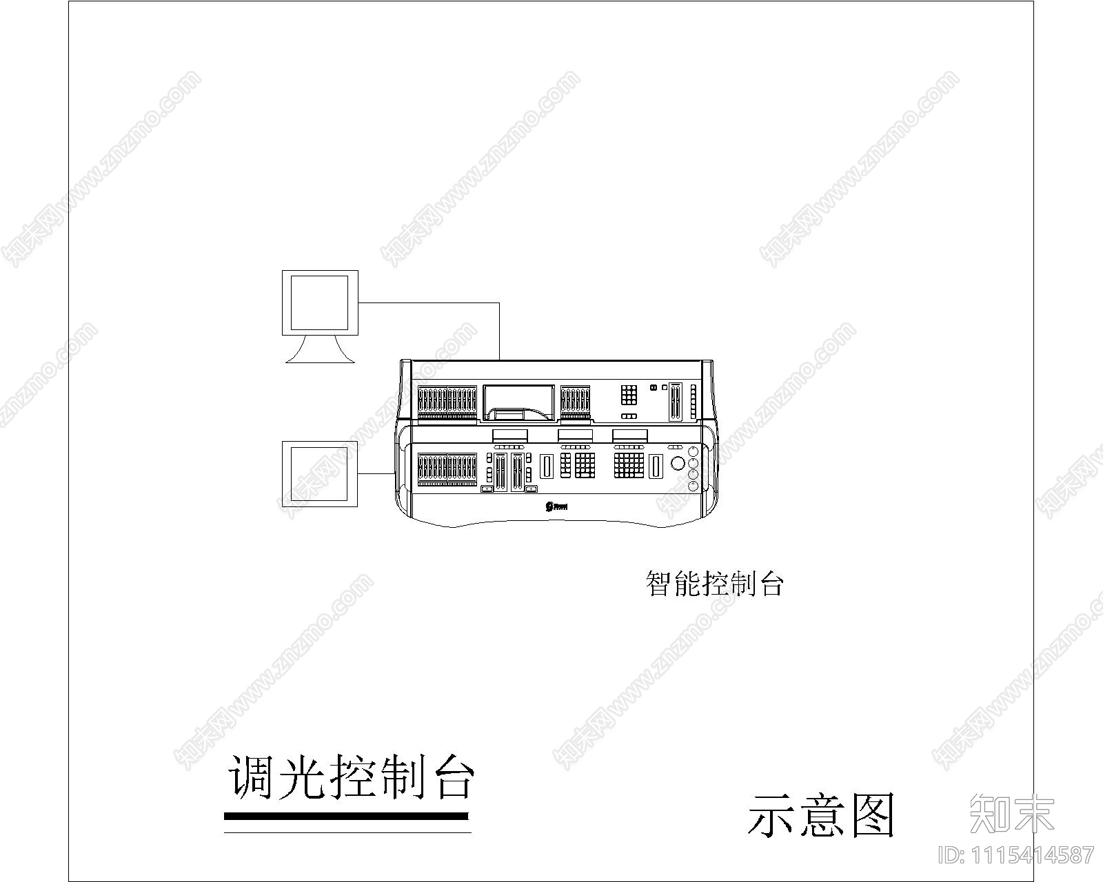 舞台灯具CAD图块cad施工图下载【ID:1115414587】