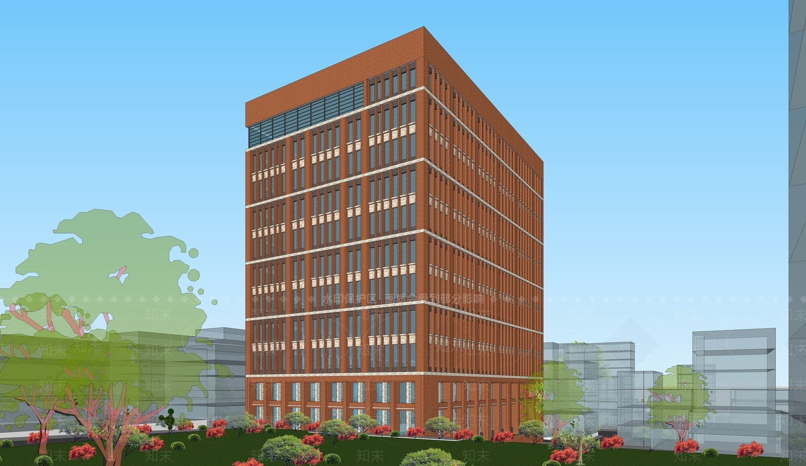 现代医疗建筑SU模型下载【ID:1115419726】