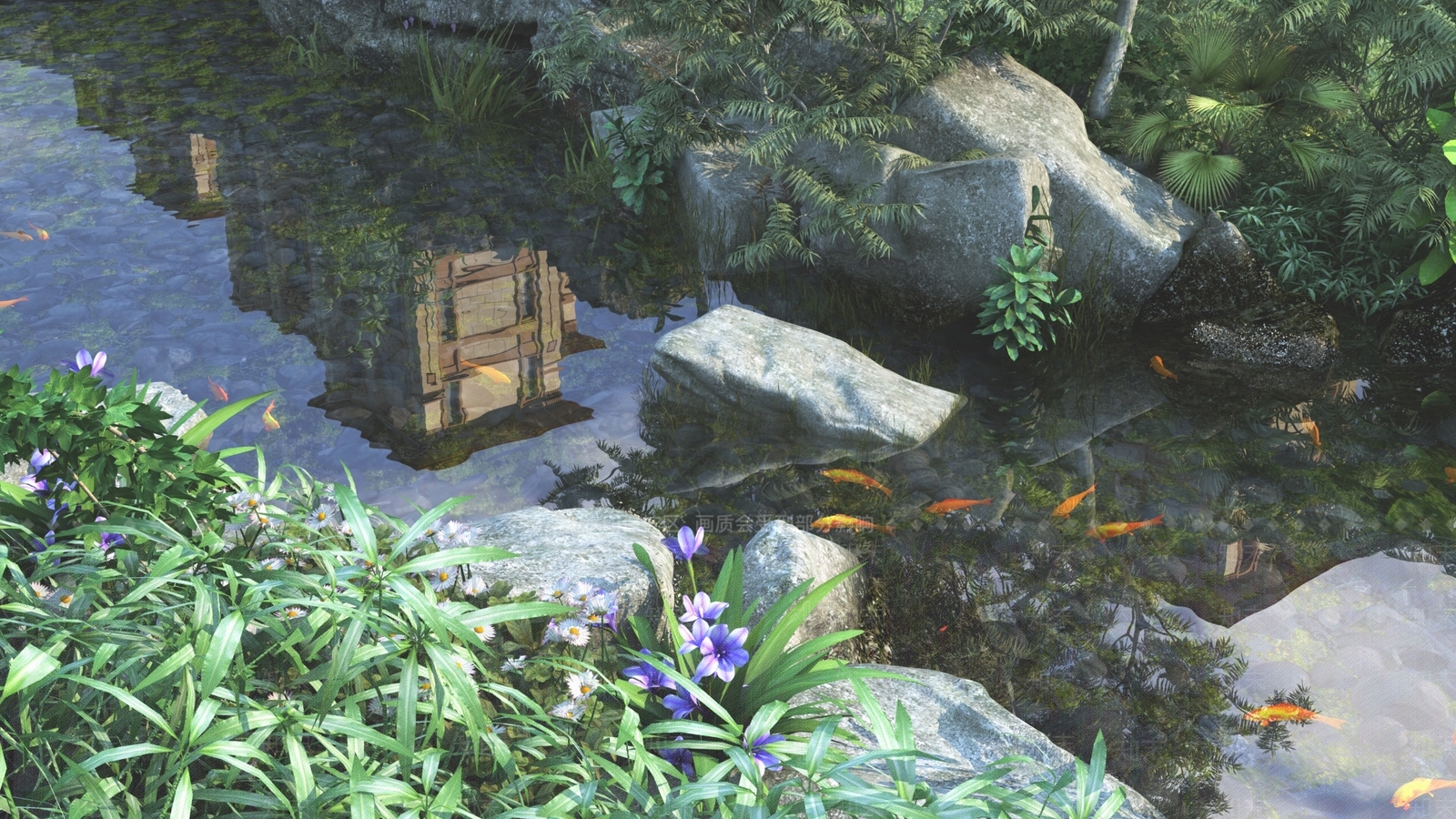 现代河道景观3D模型下载【ID:1115445790】