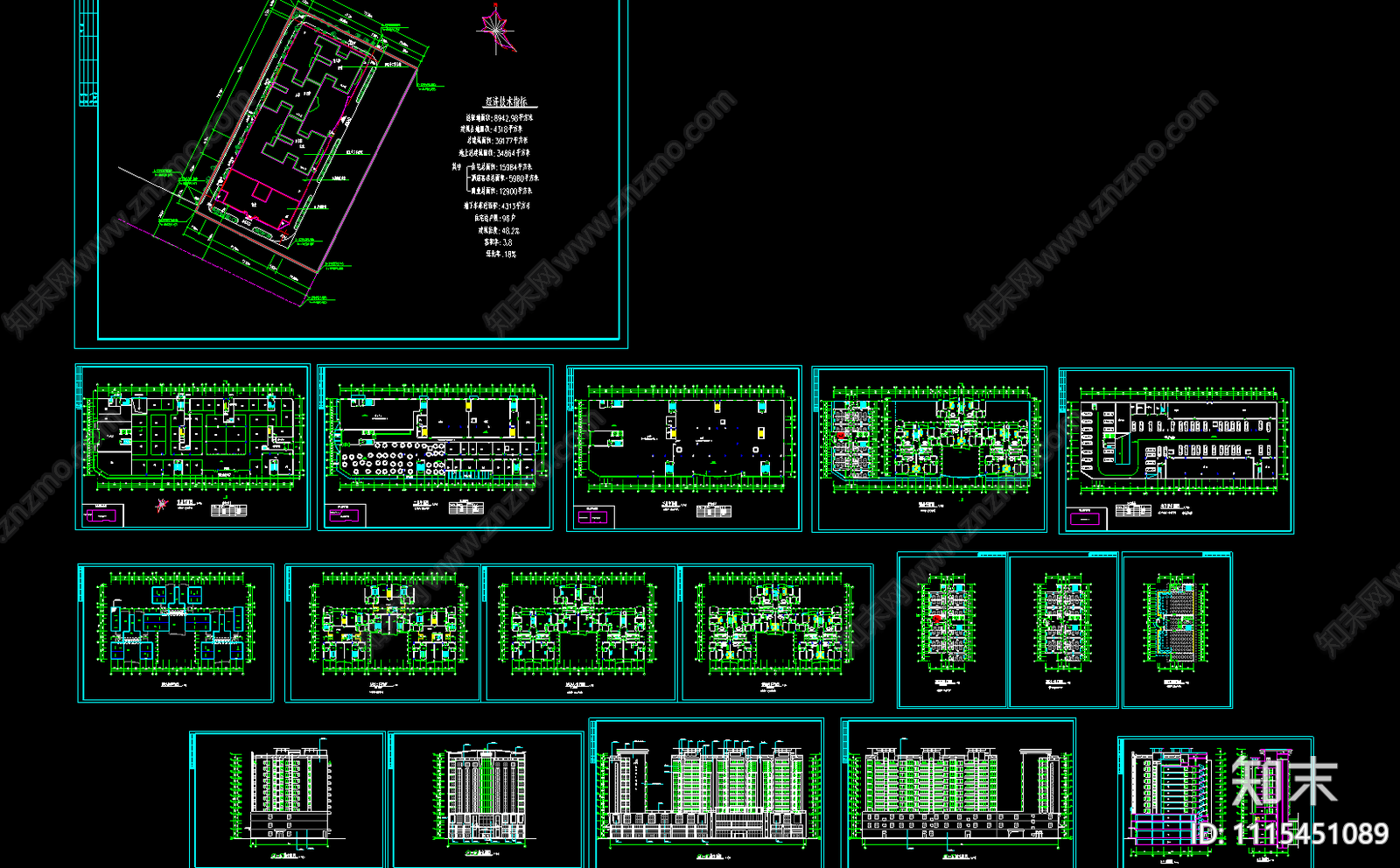 小高层商业住宅楼方案图施工图下载【ID:1115451089】