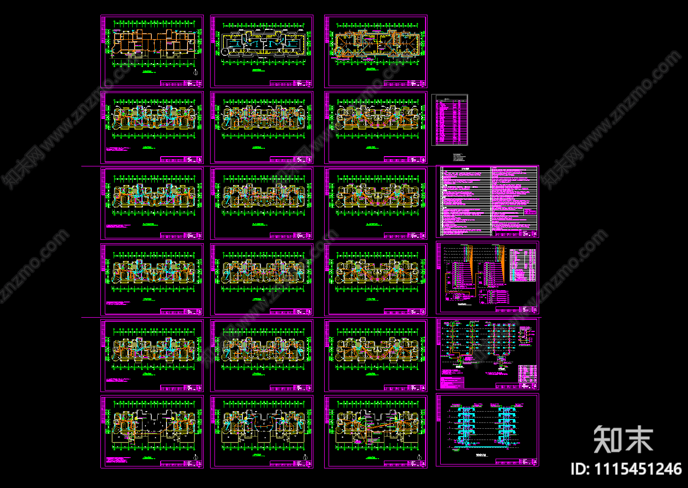 多层住宅楼电气图纸施工图施工图下载【ID:1115451246】