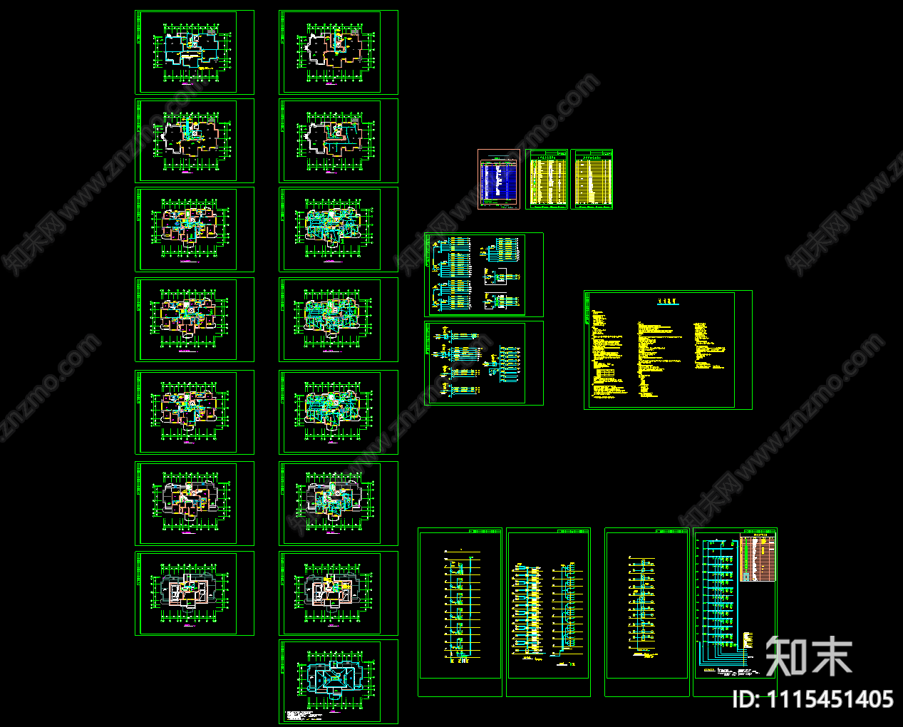 高层住宅楼电气设计图施工图下载【ID:1115451405】