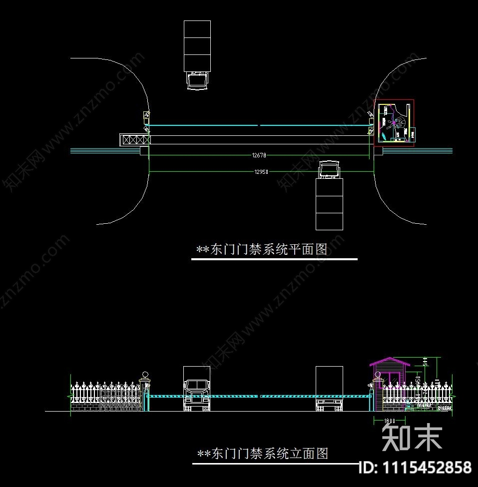 大型工厂公司门禁系统设计图施工图下载【ID:1115452858】