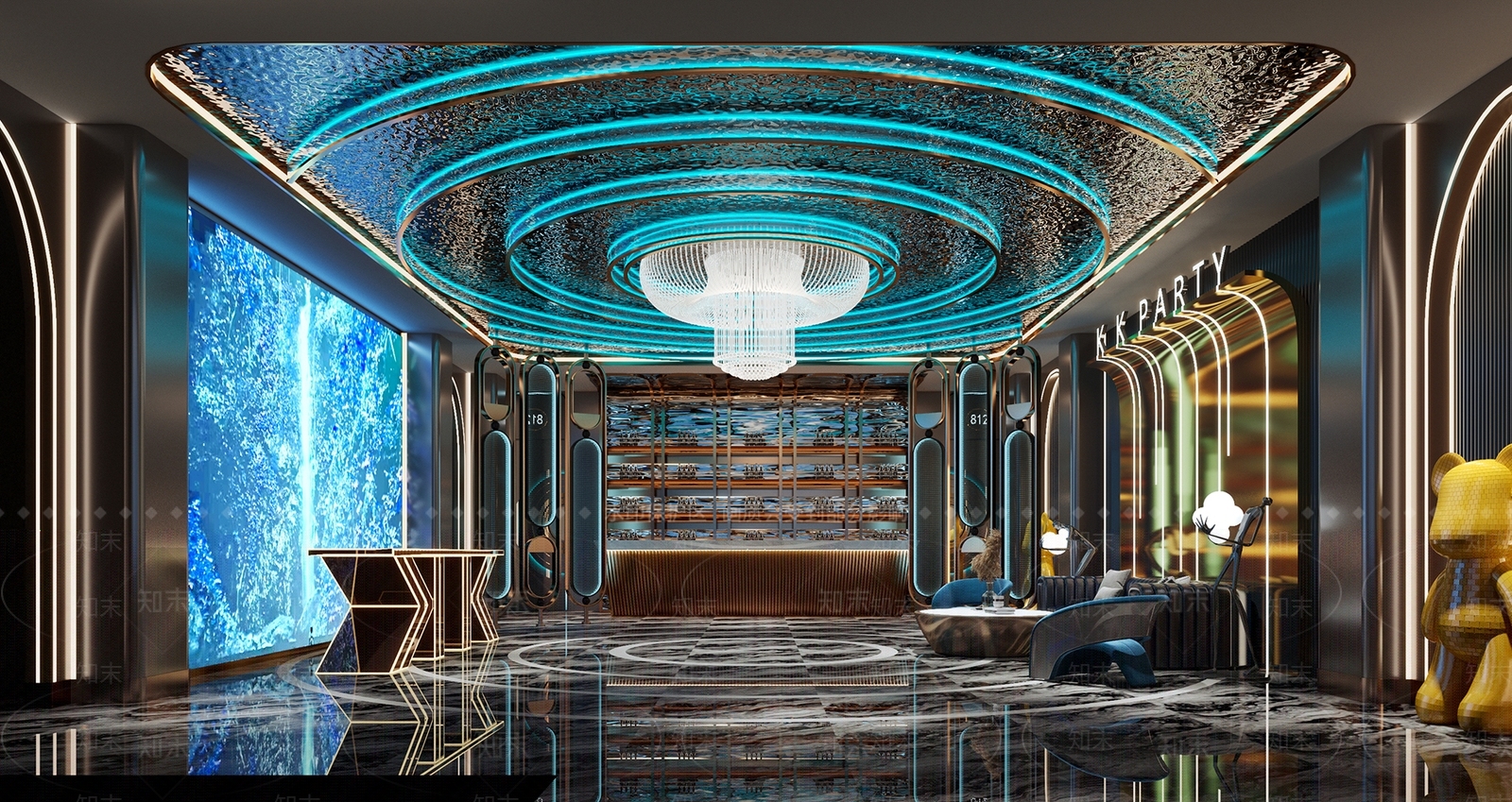 现代KTV前台3D模型下载【ID:1115452906】