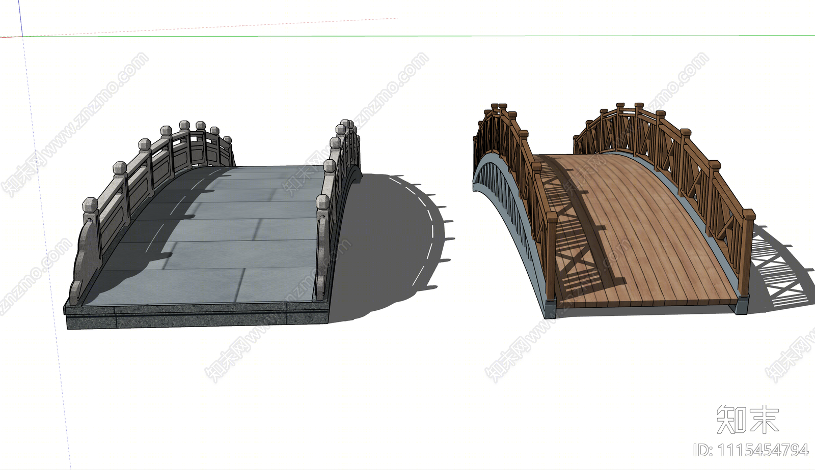 中式景观桥SU模型下载【ID:1115454794】