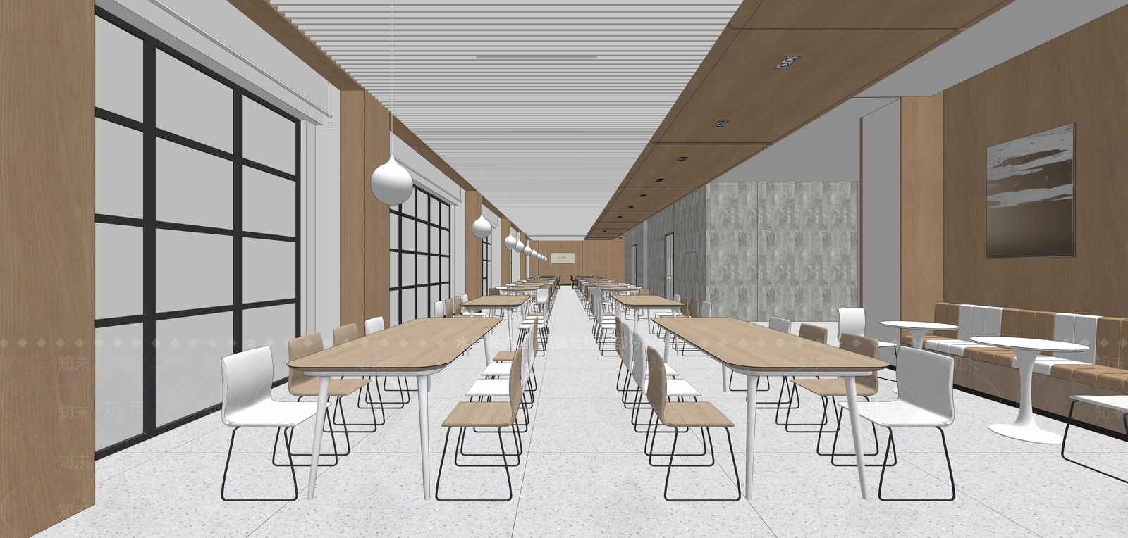 现代食堂SU模型下载【ID:1115455772】