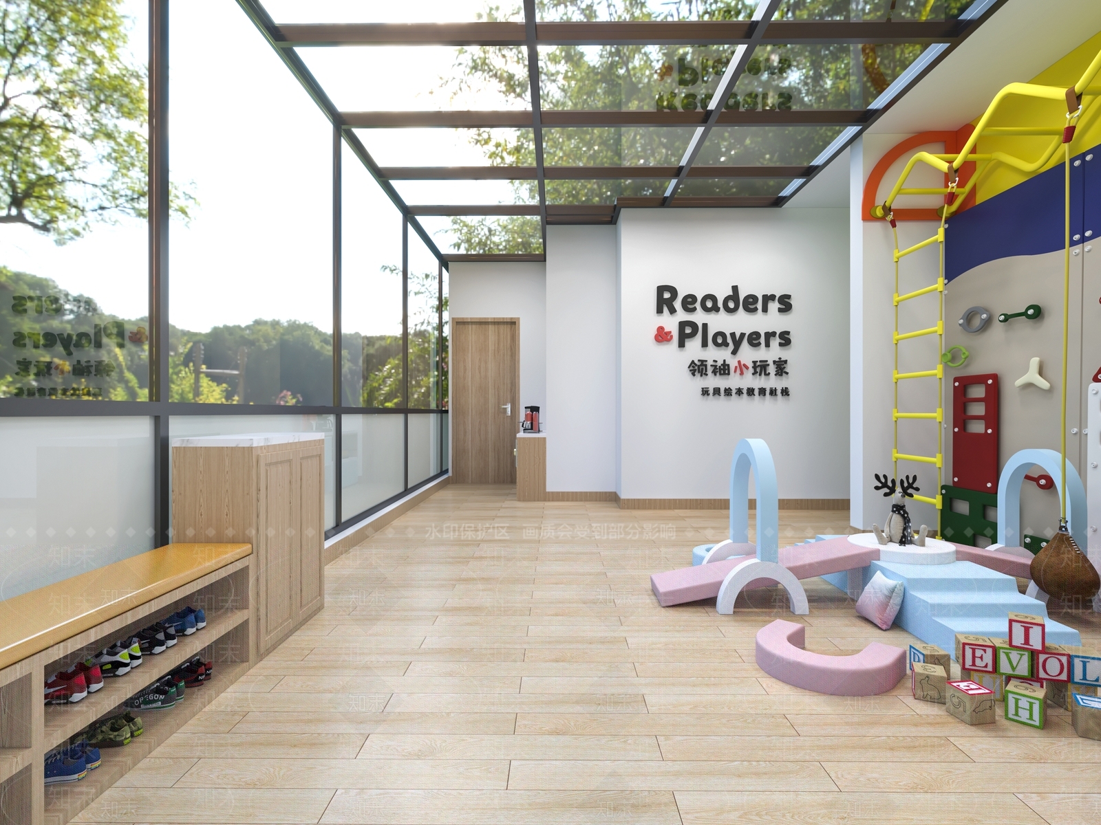 现代培训机构大厅3D模型下载【ID:1115460193】