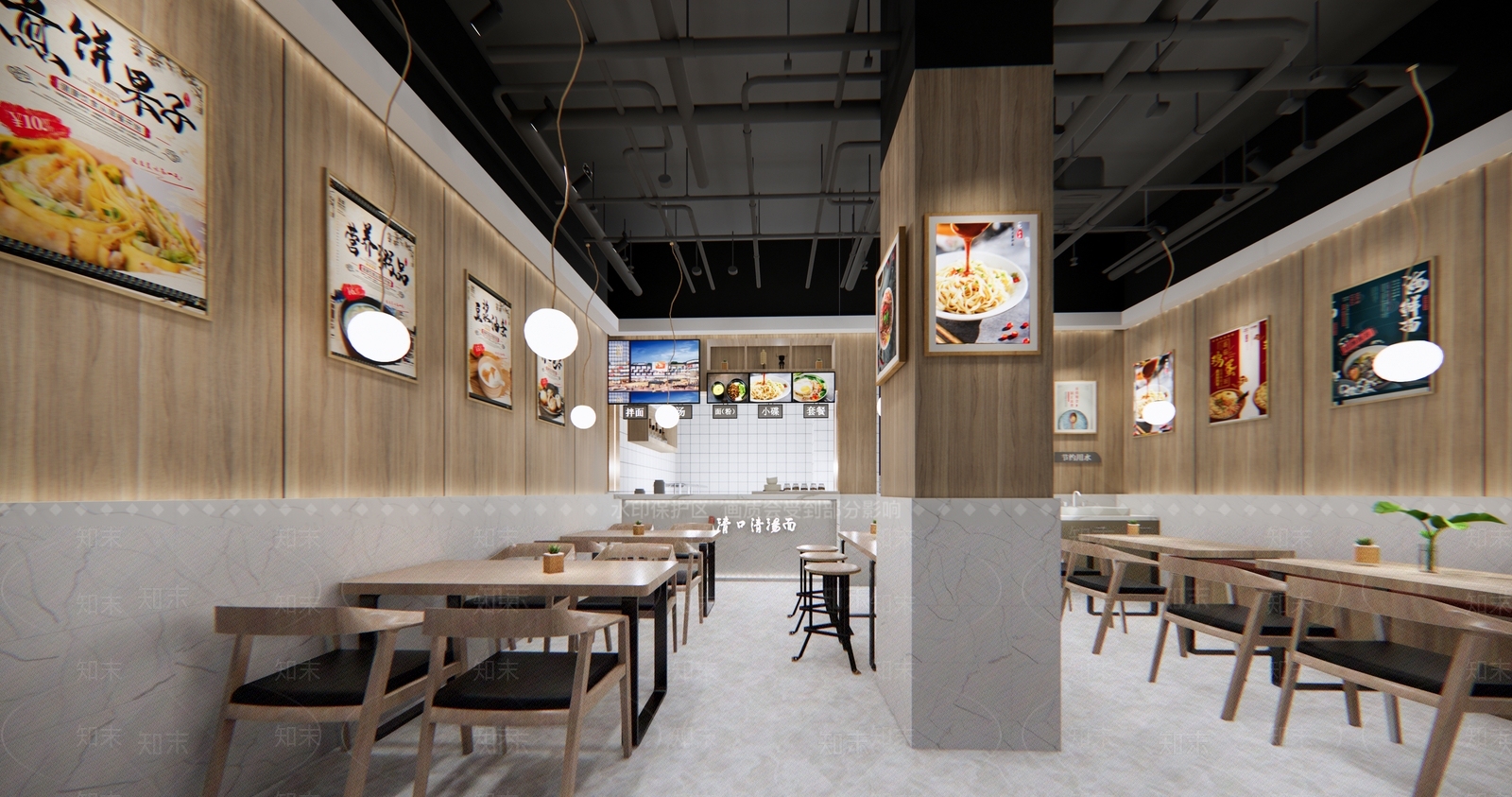 现代快餐店SU模型下载【ID:1115457831】