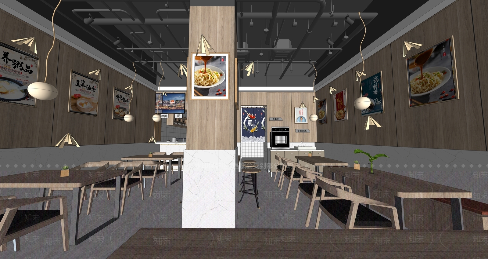 现代快餐店SU模型下载【ID:1115457831】