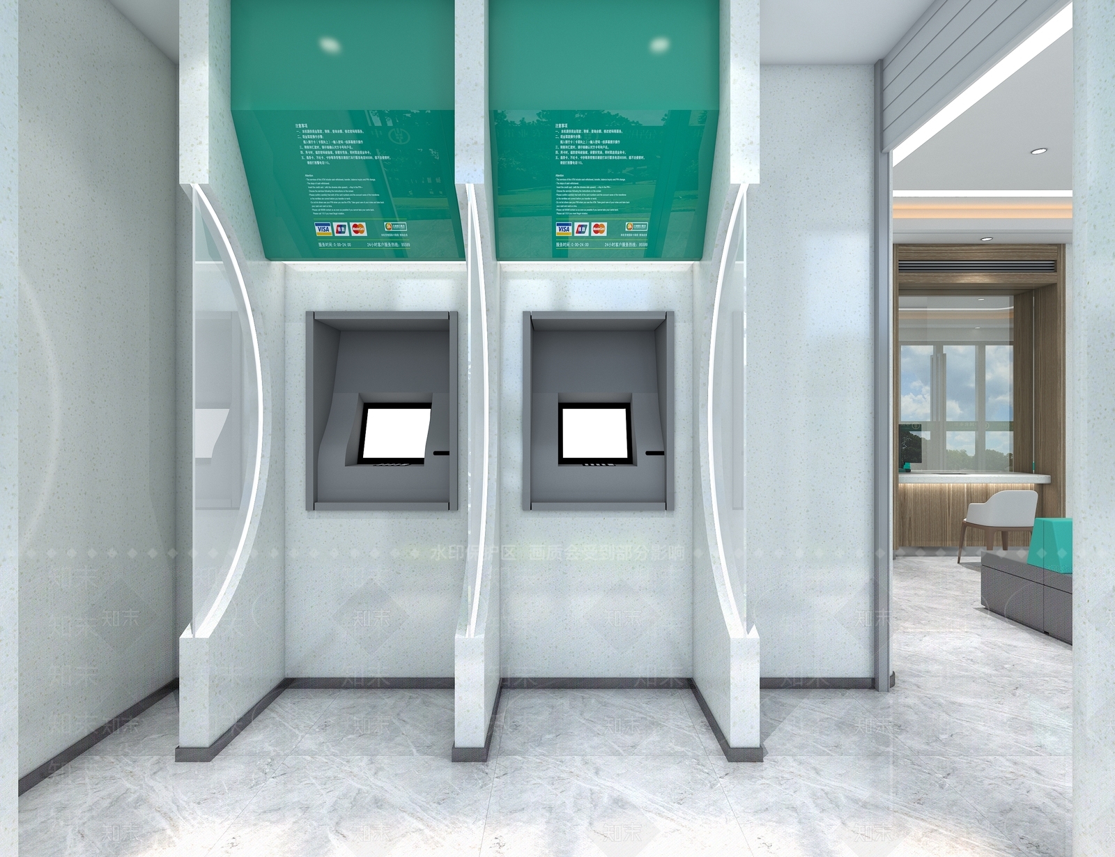 现代银行3D模型下载【ID:1115460799】
