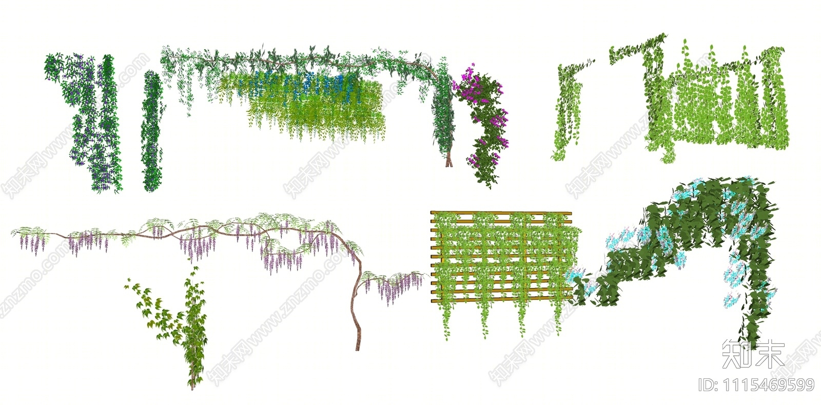 现代藤本植物SU模型下载【ID:1115469599】