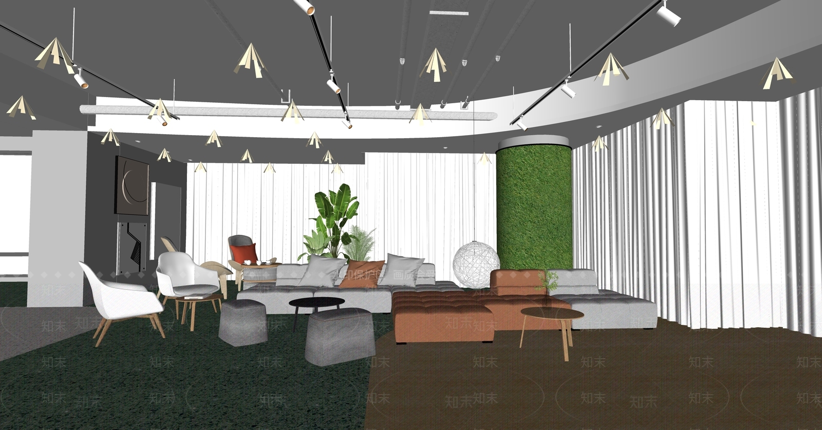 现代公司休闲区SU模型下载【ID:1115482227】
