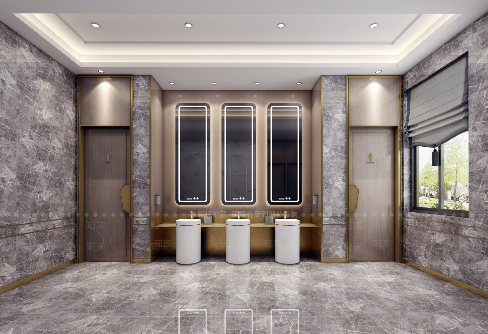 新中式公共卫生间3D模型下载【ID:1115489265】