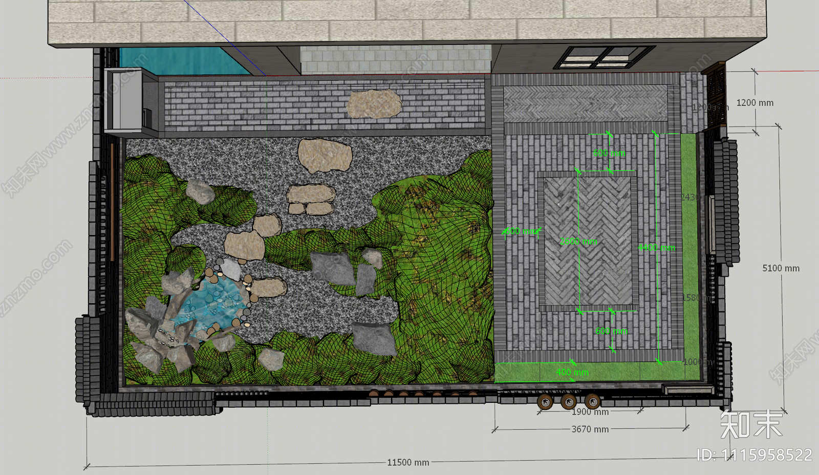 现代庭院花园SU模型下载【ID:1115958522】