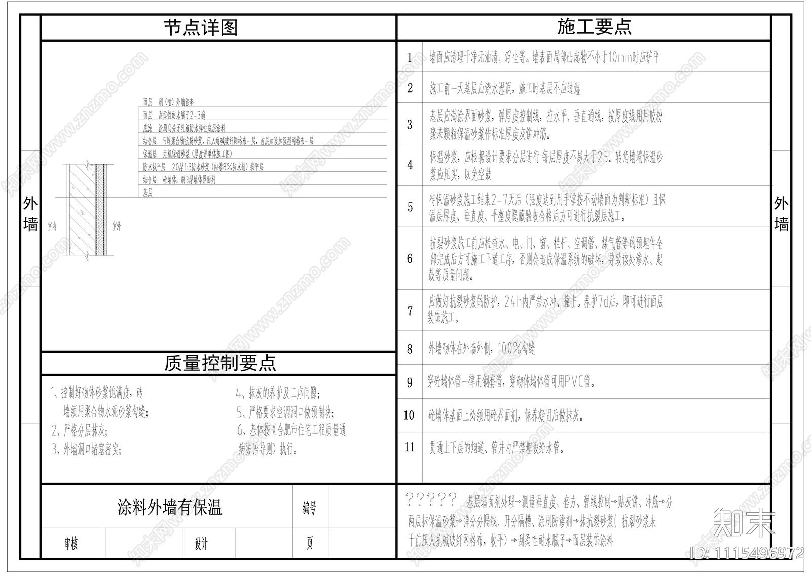 外墙防水节点做法cad施工图下载【ID:1115496972】