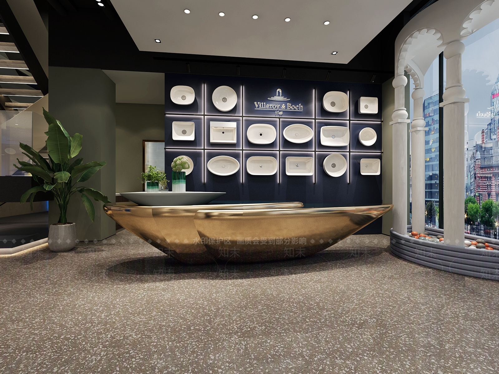 现代家居卫浴专卖店3D模型下载【ID:1115503879】
