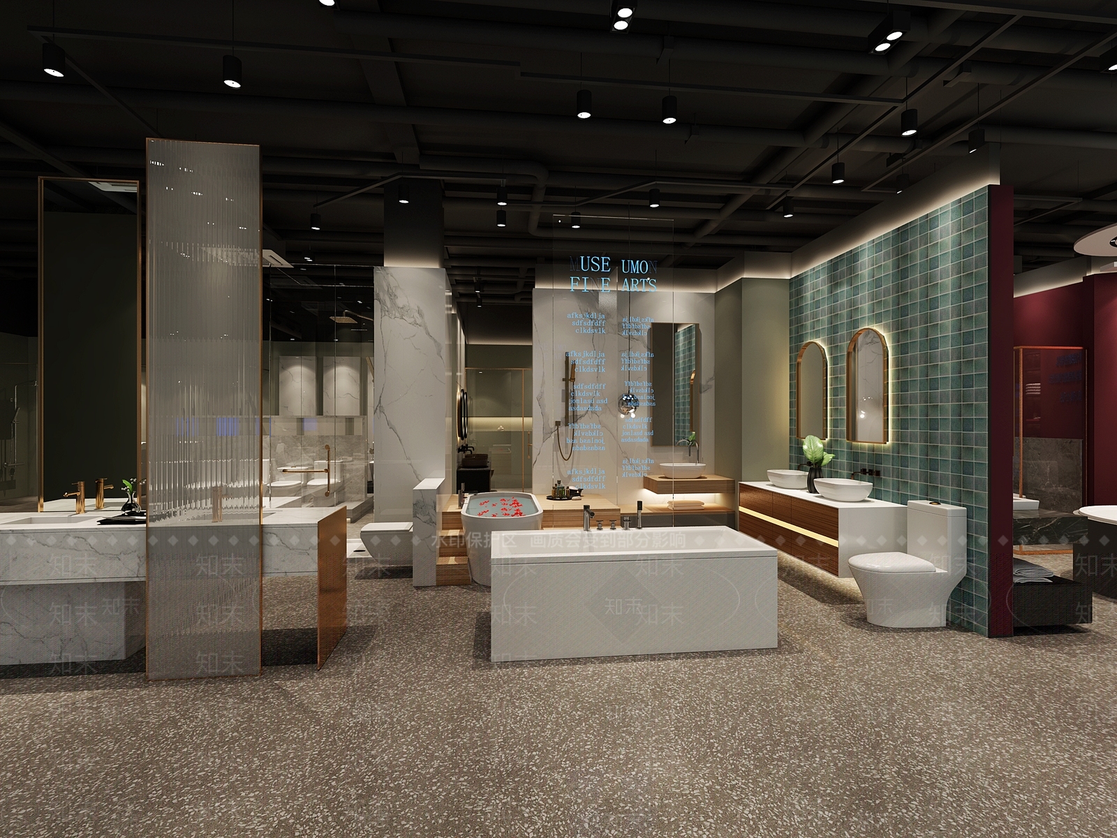 现代家居卫浴专卖店3D模型下载【ID:1115503879】