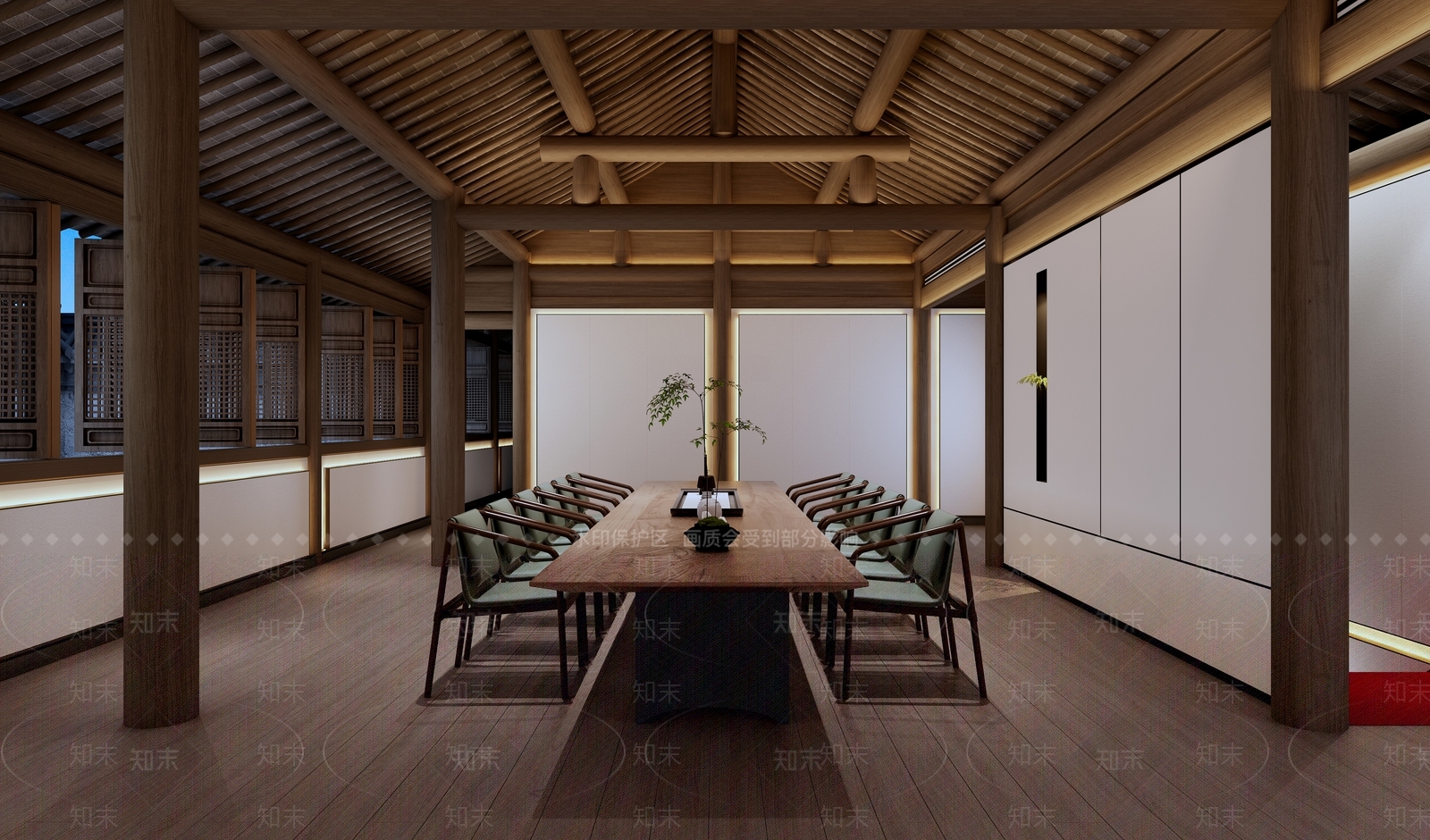 新中式民宿休息区3D模型下载【ID:1115512152】