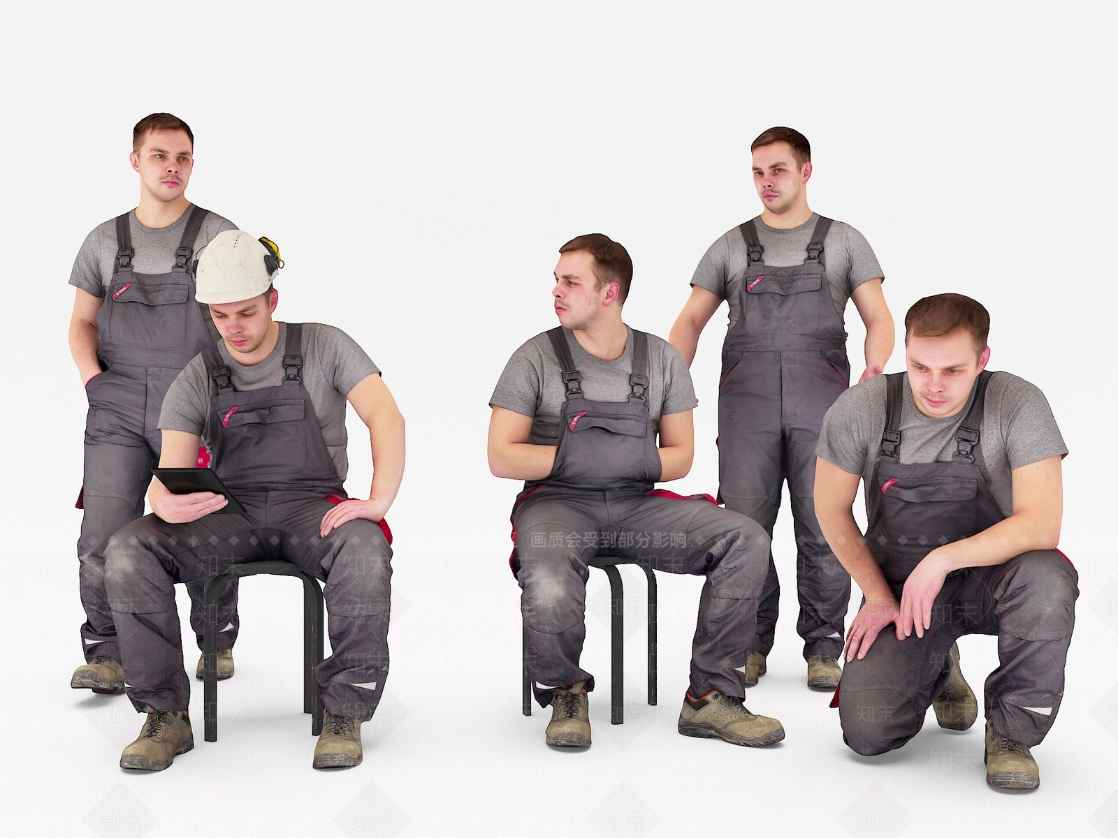 现代建筑工人SU模型下载【ID:1115524967】