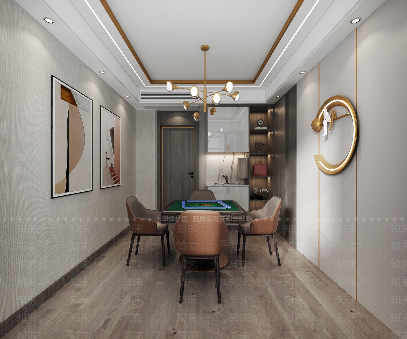 现代棋牌室3D模型下载【ID:1115530468】