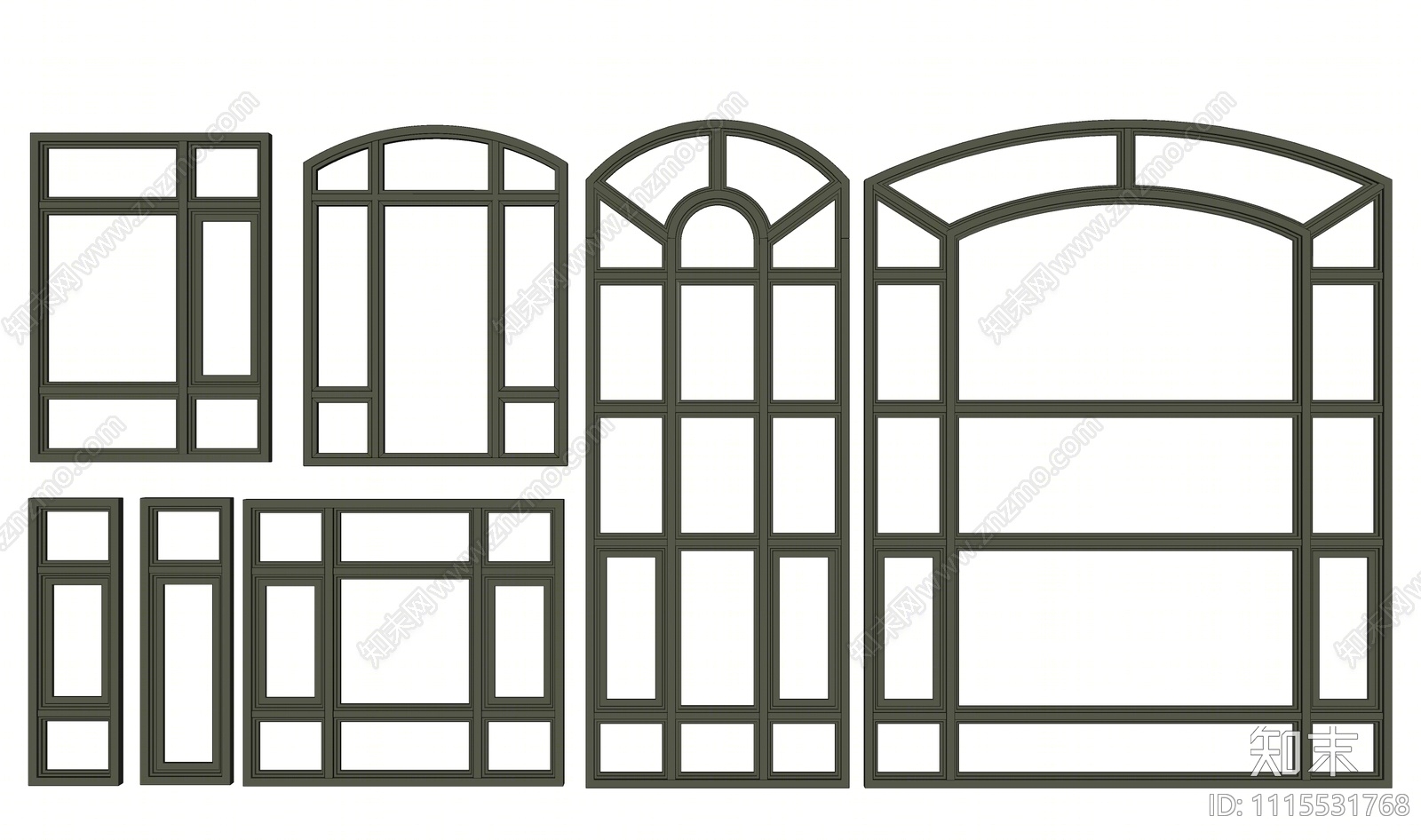 现代铝合金窗户SU模型下载【ID:1115531768】