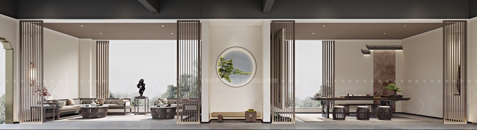 新中式休息区3D模型下载【ID:1115539689】