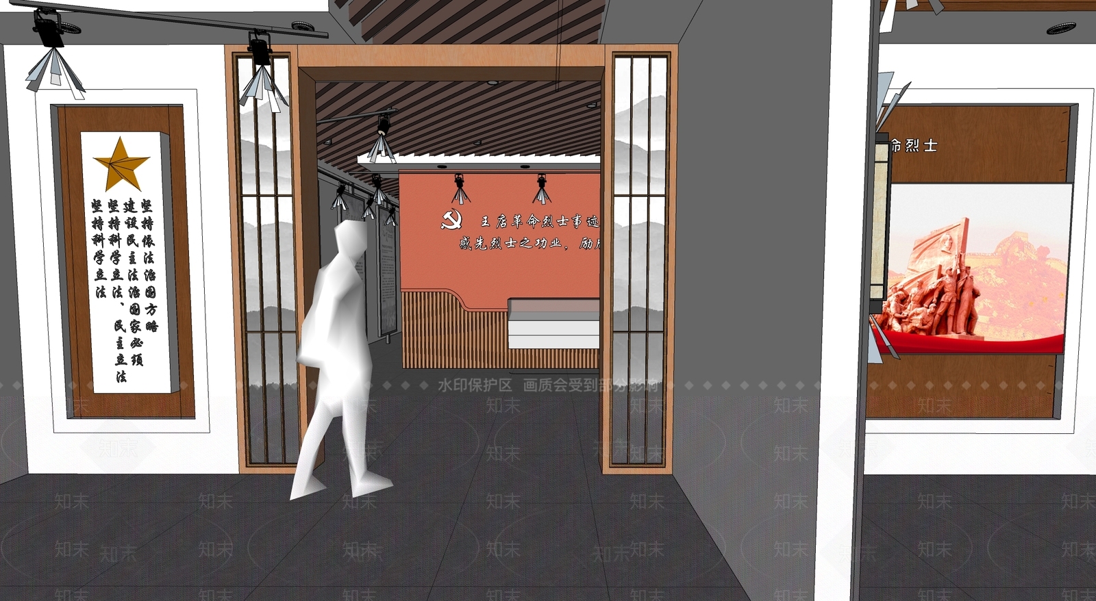 中式展厅SU模型下载【ID:1115539923】